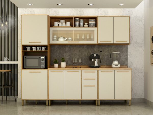 Cozinha Completa Salvador 5 peças - Cinamomo / Off White