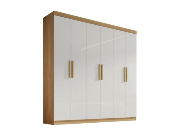 Guarda-Roupa Colibri 6 Portas e 6 Gavetas – Cinamomo/Off White