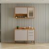 Combo Armário de Cozinha Aéreo + Balcão 1.20 Paris – Cinamomo/ Off White