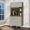 Armário Kit Cozinha Duda 0,90 – Castanho/Off White