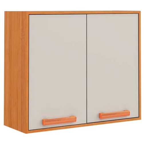 Armário Aéreo 80 2PT Cozinha Nápoles - Cinamomo/Off White