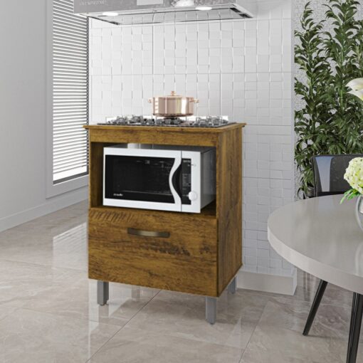 Balcão Cooktop Lorena - Branco | Canela