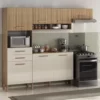 Cozinha Fortaleza 7 Portas 2 Gavetas - Canelato 3D/Natura Off White