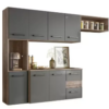 Cozinha Suspensa Juliete - Carvalho/Chumbo | Carvalho/Off  White