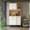 Kit Cozinha Erva 90 - Carvalho/Chumbo | Carvalho/Off  White