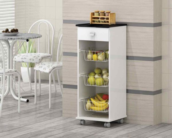 Fruteira Talita 1G3C Branco Branco/Preto - Castanho/Branco
