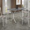 Mesa Paraty 120x75 Branco Tmp Indiana Preto com 4 Cds Branco.Primavera Preto Teixeira/