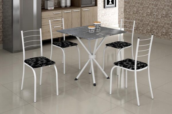 Mesa Rio 70x70 Tampo Granito Topazio com 4 Cds
