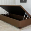 Base Box Baú Solteiro Prime 88x188x38 Sued Chocolate SE