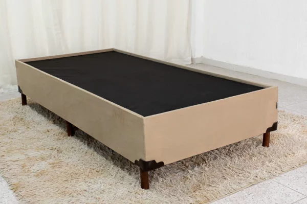 Base Box Solteiro Zeus 92x190x38 Sued Capuccino SE