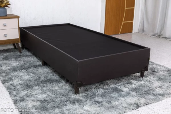 Base Box Solteiro Zeus 92x190x38 Korino Café/Preto/Capuccino