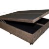 Base Bau Casal Bipartida Suede Marrom/Preto