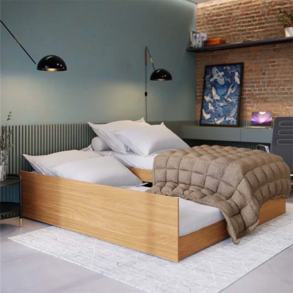 Bibox Matrix Cama 3 em 1 Solteiro-Solteiro c/Auxiliar e Casal Nature Tebarrot