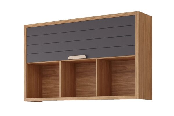 Aéreo Eloise 120 1 Porta Basculante 3 Nichos Freijo/Titanium