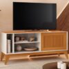 Rack Aruba 55" - Off White/Cedro