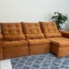 Sofá Retrátil Reclinável Atenas 2.70m - Terracota Veludo