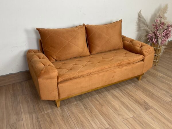 Sofá 3 lugares Berlim 2.00m - Terracota Veludo