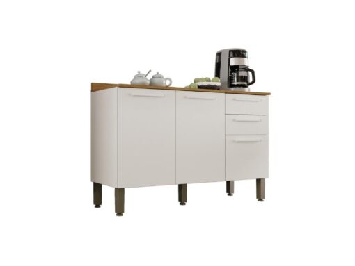 Balcão de Cozinha New Valência 1,20m -  Branco