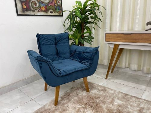 Poltrona Opala - Azul Veludão