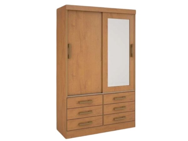Guarda-Roupa Meridian 2 portas e 6 gavetas - Carvalho