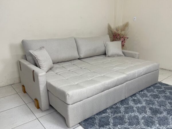 Sofá Cama/Retrátil Chicago 2.20m - Bege Linho