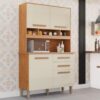Armário Kit de Cozinha Sofia 4 Portas 2 Gavetas - Cinamomo/Off White