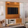 Rack Aruba com Painel Avant 55" -  Off White/Cedro