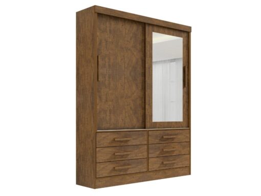 Guarda-Roupa Meridian 2 portas e 6 gavetas - Ipê