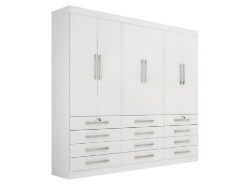 Guarda-Roupa Mônaco 6 portas e 12 gavetas - Branco