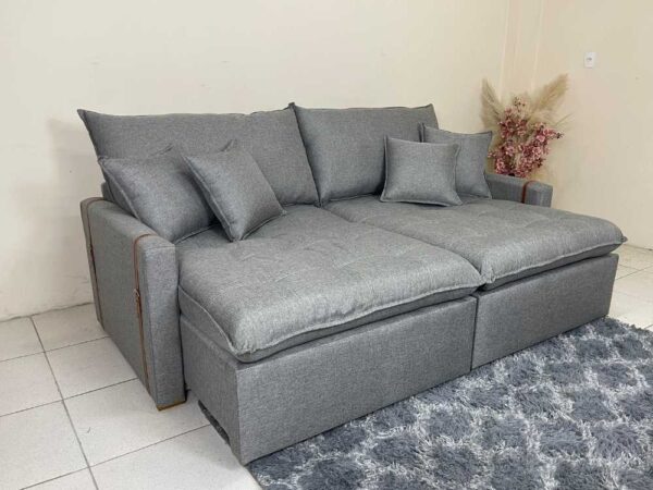 Sofá Cama/Retrátil Genova 2.20m - Cinza Linho