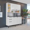 Armário Kit de Cozinha Florença 8 Portas 2 Gavetas - Branco