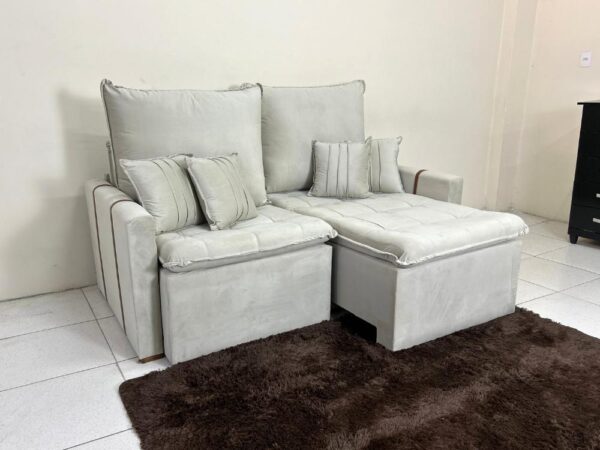Sofá Cama Chicago Plus 1.80m - Bege Veludo