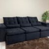 Sofá Retrátil Reclinável Atenas 2.70m - Preto Veludo