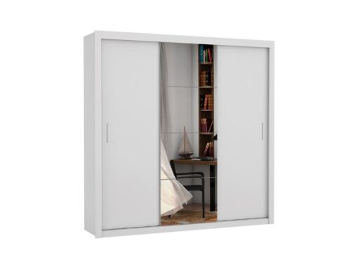 Guarda-Roupa Veneza Plus c/ espelho 3 portas e 4 gavetas - Branco