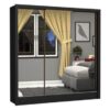 Guarda-Roupa Dubai Premium c/ espelho 3 Portas e 3 Gavetas - Preto