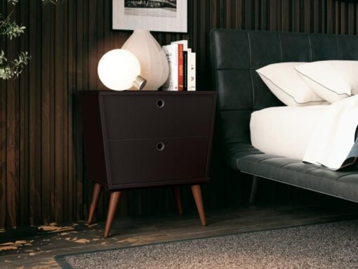 Mesa de cabeceira Dream 2 gavetas - Preto
