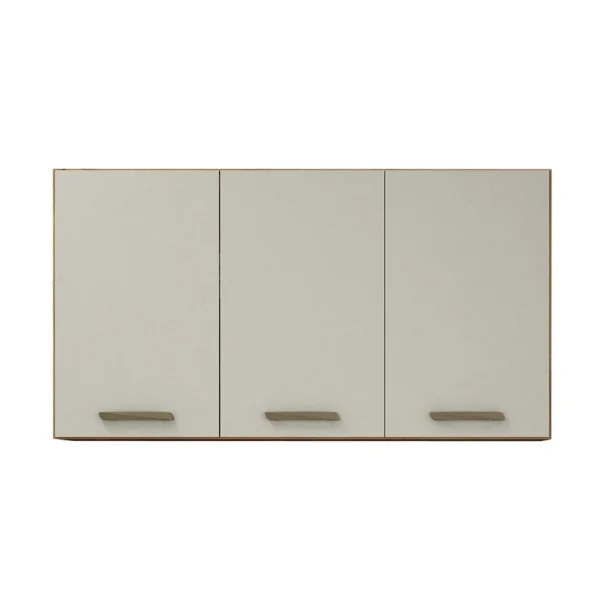 Armário Aéreo c/3 Portas São Luiz Larg. 1.20m Cinamomo/Off White Valdemoveis