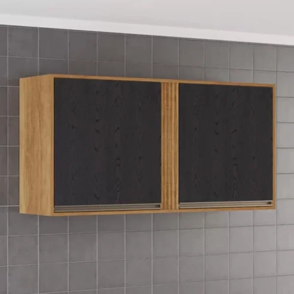 Aéreo Cozinha Pérola 2 Portas Larg. 1.20m Cinamomo/Preto Sallêto