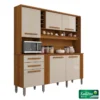 Armário de Cozinha Catar 6 Portas 2 Gavetas Larg. 2.00m Cinamomo/Off White Sallêto