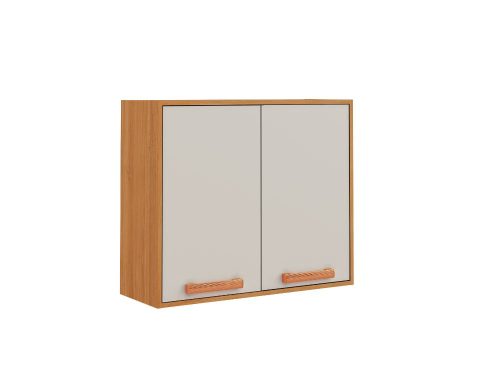 Armário de Cozinha Aéreo Nápoles 0,80m  - Cinamomo/Off White