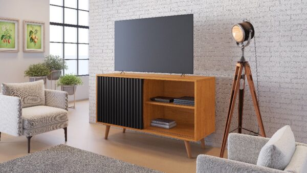 Rack Carinho 43" - Cinamomo/Preto