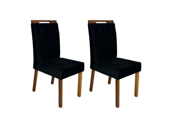 Conjunto Cadeiras Jasmim 2 unidades - Cinamomo/Preto