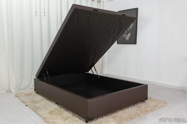 Base Box Baú Casal Eli 138x188x42 Korino Marrom Blindado