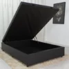 Base Box Baú Casal Eli 138x188x42 Korino Preto Blindado Nature