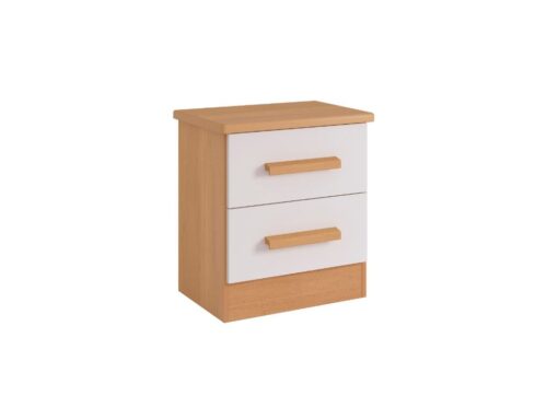 Mesa de cabeceira New Athos 2 gavetas -  Cinamomo/Off White