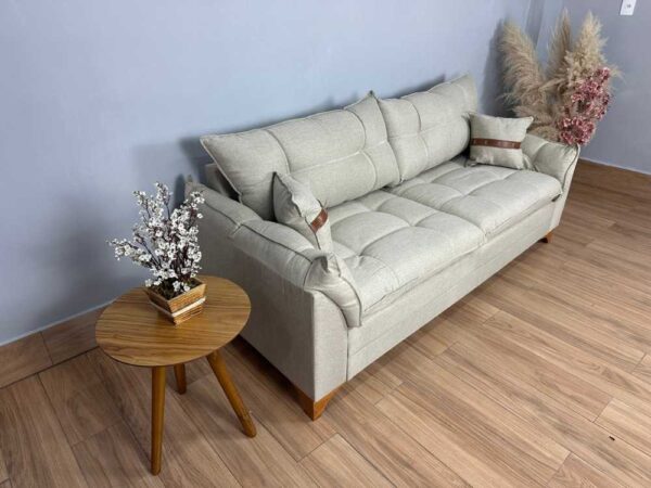 Sofá 3 lugares Creta 2.00m - Bege Linho