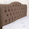 Cabeceira Casal Berlim Veludo Marrom Larg. 1.40m