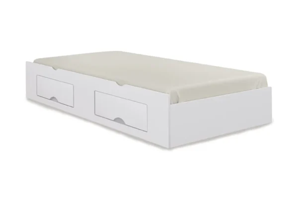 Cama Auxiliar Solteiro 2 Gavetas Branca D Doro