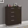 Cômoda com 1 Porta 4 Gavetas Chocolate Poquema