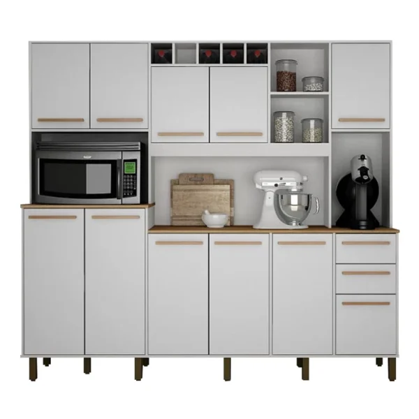 Armário Cozinha Completa Petra Branco/Cinamomo Valdemoveis